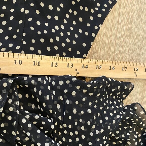 Jackie Bernard Eklektic Dress Low Back Ruffle Layers Polka Dot Black Sz 8 - Picture 14 of 15
